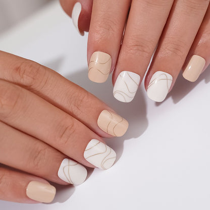 A cross-border explosion European and American style nail piece with diamond long square French manicure three-dimensional love broken diamond wearing nail wholesale - Mixbatch