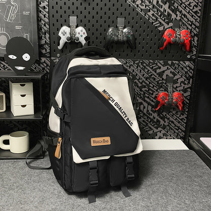 A Korean version ins new high-value trendy and cool contrasting backpack, couple light travel travel large-capacity backpack