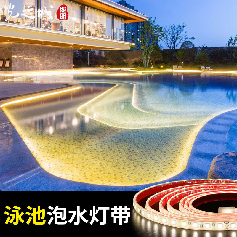 A soaking water led light with outdoor waterproof landscape super bright light strip swimming pool terrace garden silicone flexible linear light