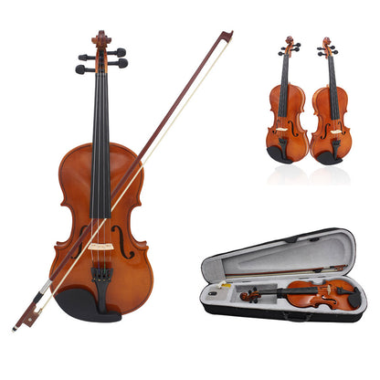 A Natural light universal violin Solid wood violin Student Children Beginner Adult playing violin 4/4-1/8
