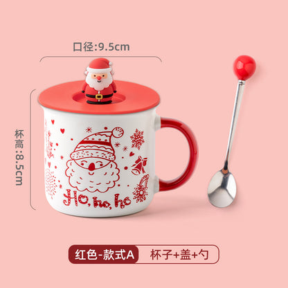 A Christmas mug creative cute cartoon ceramic cup girls coffee cup teacup holiday gift cup