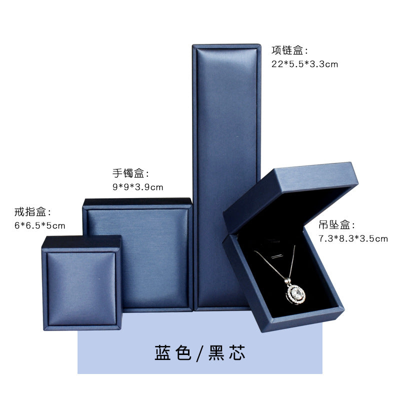 A brushed PU leather bronzing LOGO jewelry box