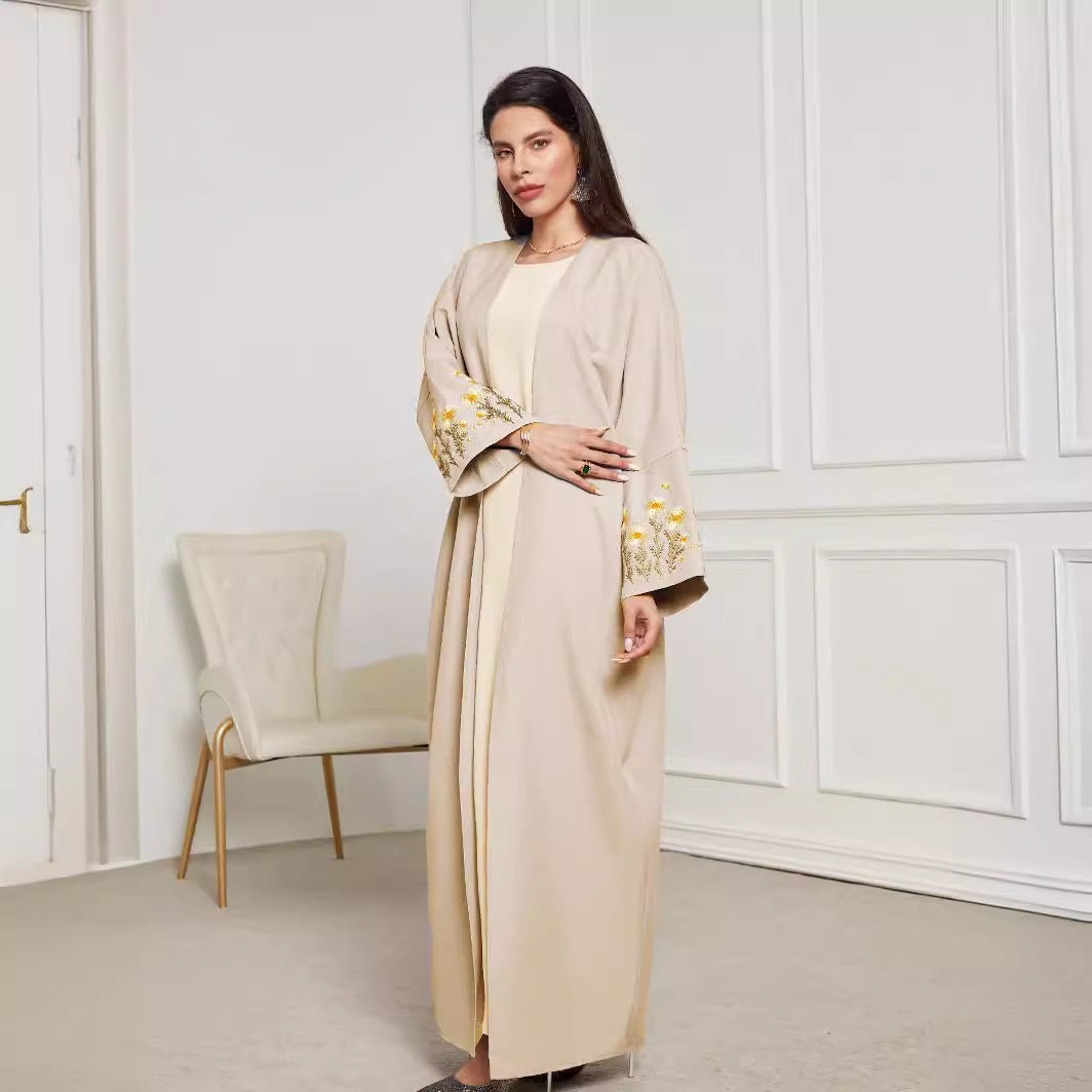 New Middle Eastern Clothing Muslim Fashion Elegant Cardigan Embroidered Dress Robe - Mixbatch