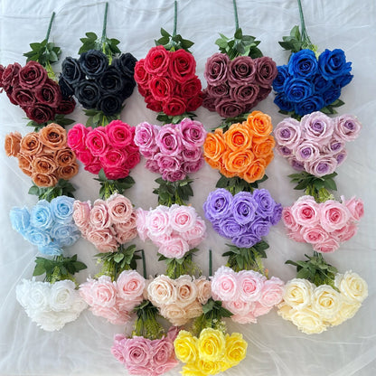 A 9 head Anna rose wedding home decoration rose auditorium hotel scene set DIY design fake flower