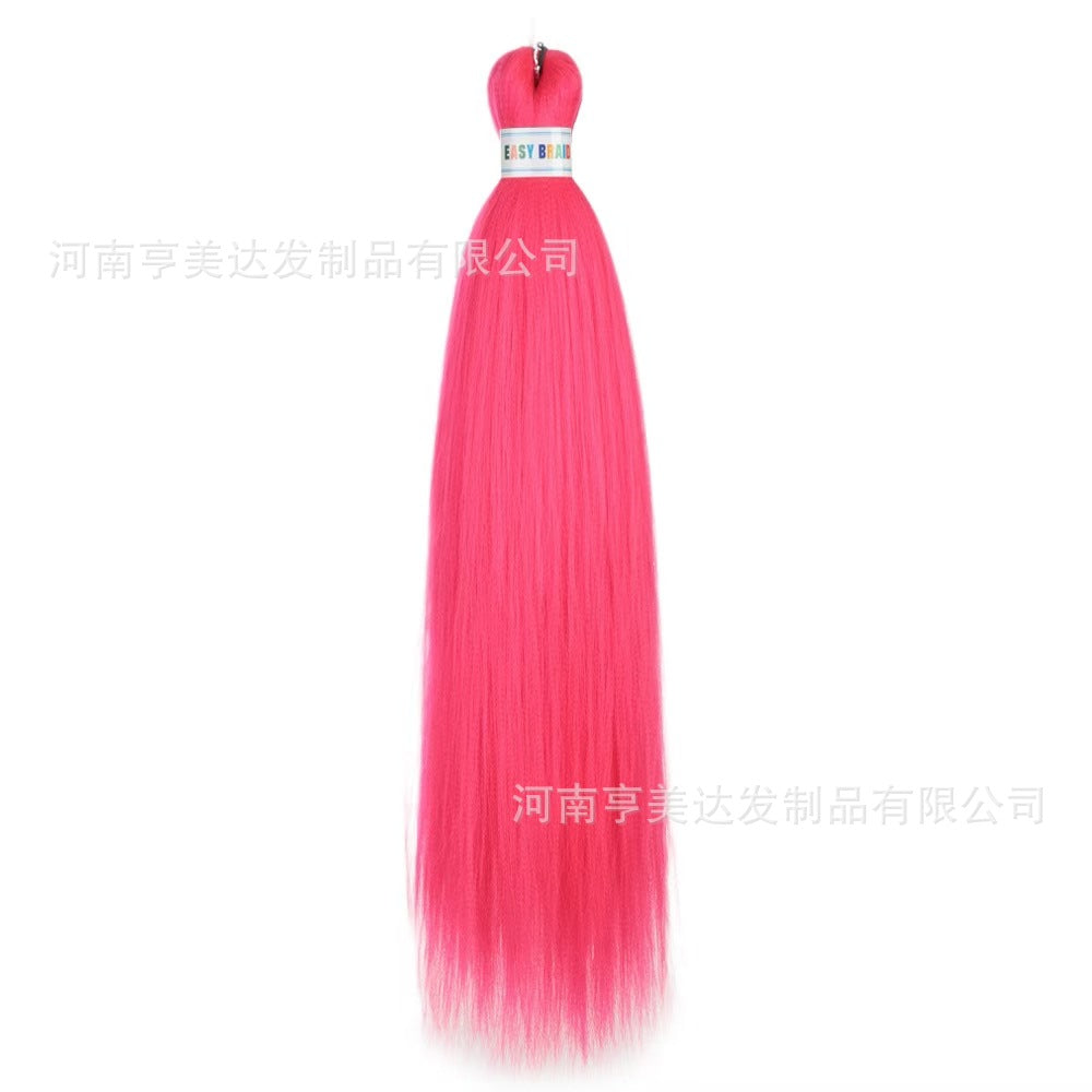 A EZ Color 26inch Women Chemical Fiber Long Straight Hair Large Easy Braided Hair Low Temperature Silk Long Straight Hair Wig