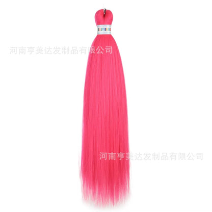 A EZ Color 26inch Women Chemical Fiber Long Straight Hair Large Easy Braided Hair Low Temperature Silk Long Straight Hair Wig