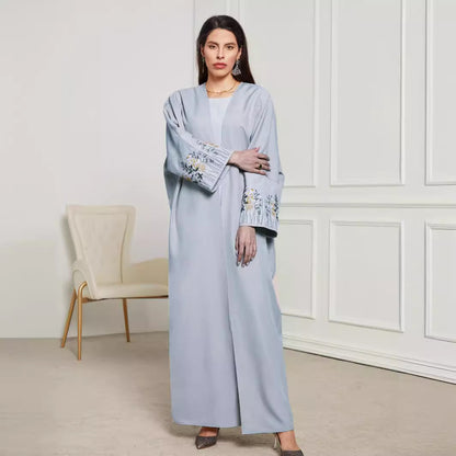 Middle Eastern Muslim Clothing Robe Embroidered Cardigan Dress Long Dress Bat Sleeve - Mixbatch