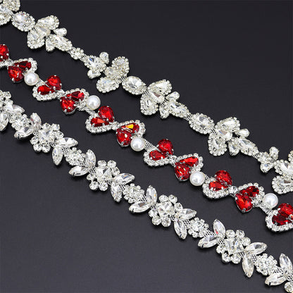 A rhinestone chain diamond jewelry fancy welding drill chain hand seam drill metal chain accessories horse eye drill claw chain DIY accessories - Mixbatch