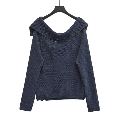 A long-sleeved cardigan sweater