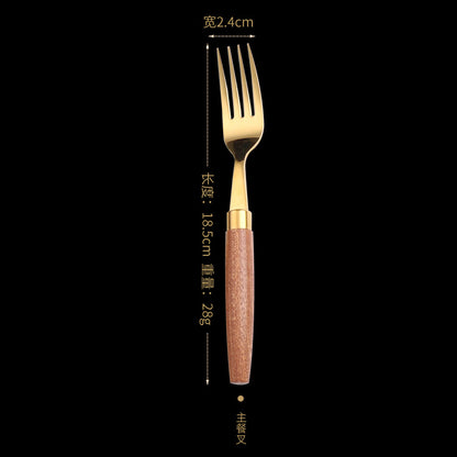 A304 stainless steel knife, fork and spoon sapili wooden handle