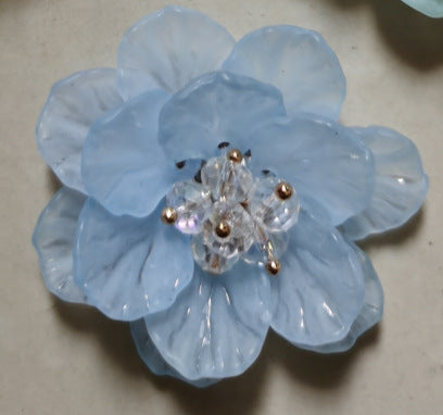 A Double flower, headgear, hairpin, acrylic dyed matte multi-petaled flower S066 hand-sewn flower, jewelry accessories - Mixbatch
