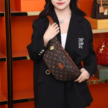 A retro trendy star with the same versatile chest bag large capacity crossbody shoulder dumpling bag