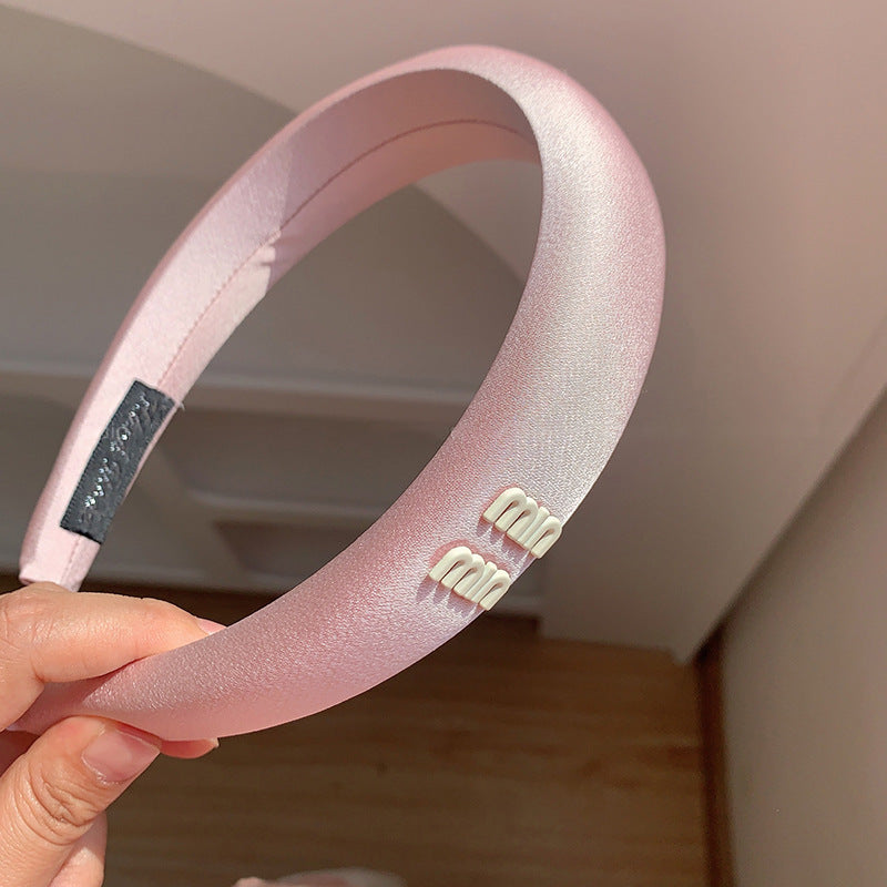 A Macaron color alphabet headband, satin high cranial top, small fresh headband, face wash, pressure hair clip, hair accessories, head accessories