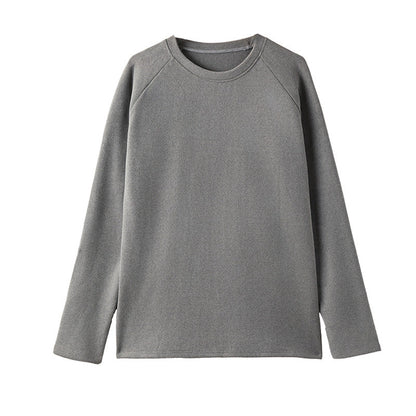 A crewneck long-sleeved top