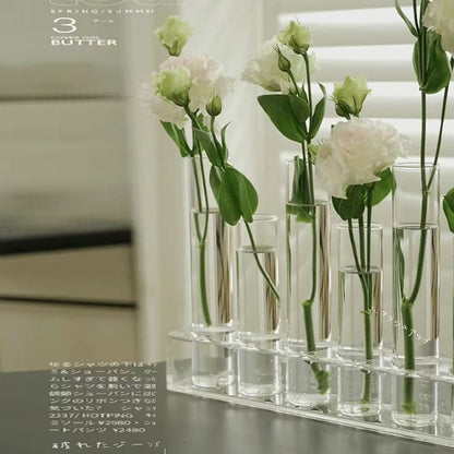 A test tube vase small ornament living room light luxury high-grade glass flower stand flower hydroponic flower arrangement test tube vase does not contain flowers
