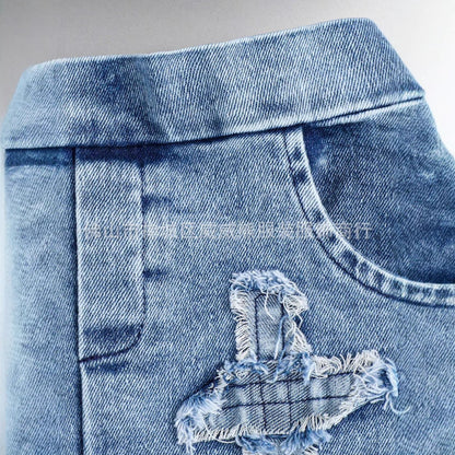 A children's denim three-piece set