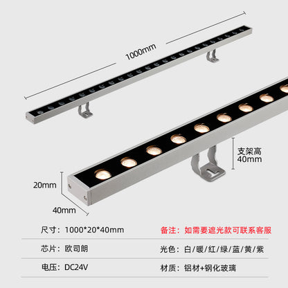 A led outdoor wall washer lighting project colorful wedding spotlights building exterior wall 24V contour light line light