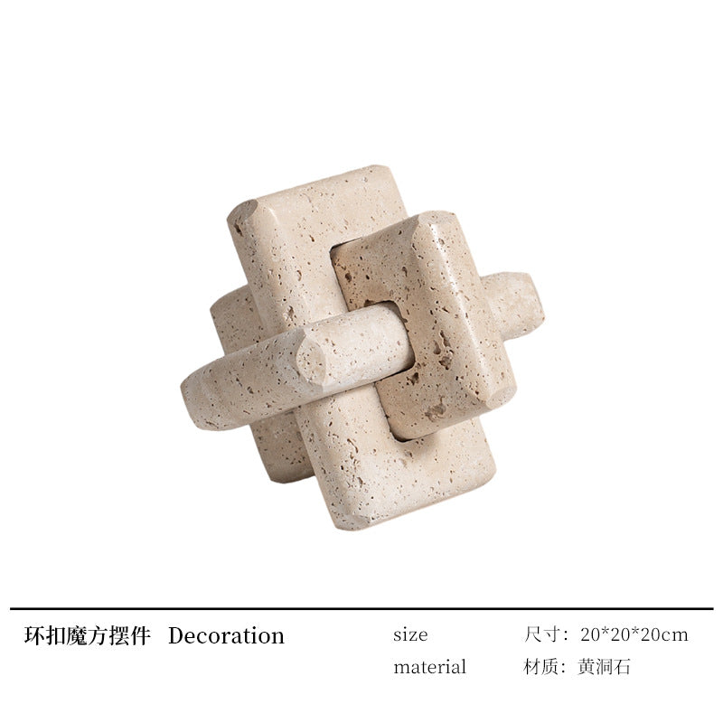 A geometric simulation travertine ornament
