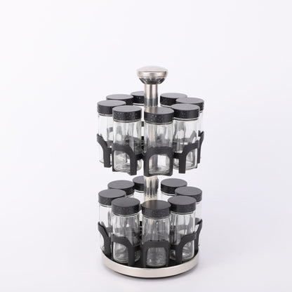 A glass seasoning bottle seasoning jar
