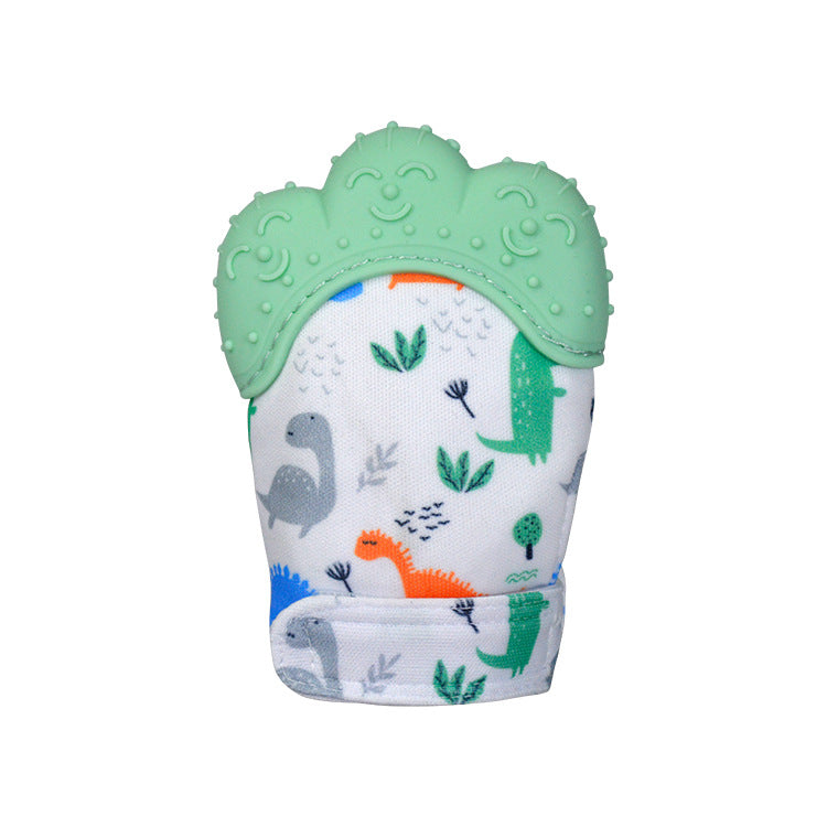 A Silicone molar gloves Food grade Baby imitation finger molar stick Hand guard Sound toy