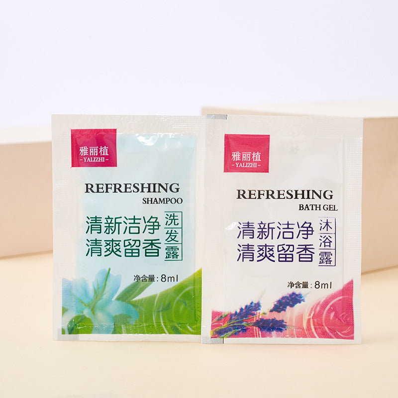1000 pieces Free shipping by sea to Beirut White Tea Shampoo Body Wash Hotel Disposable Shampoo Body Wash Bag