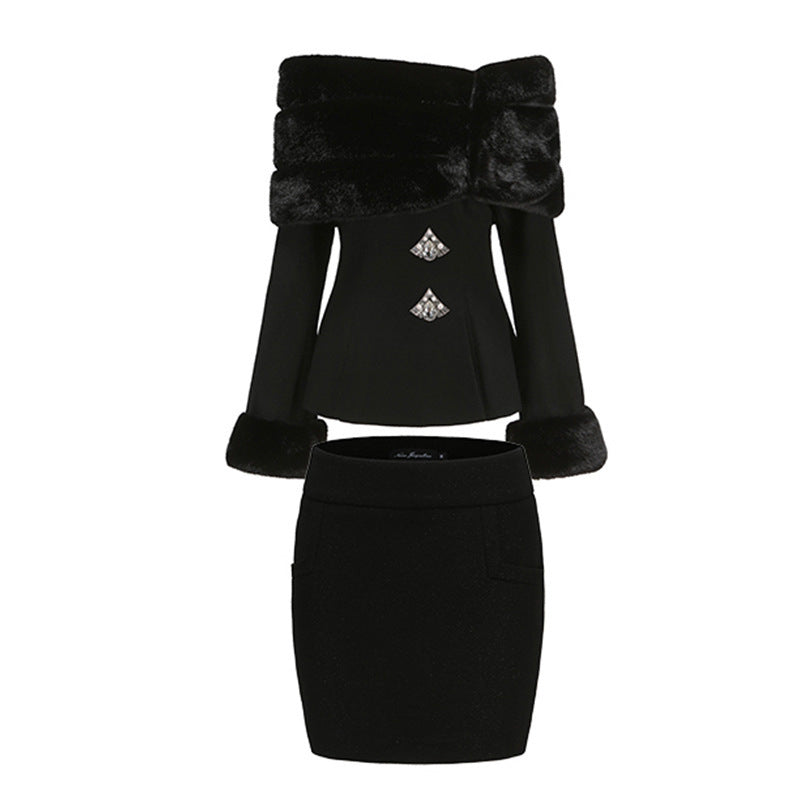P one-neck skirt set
