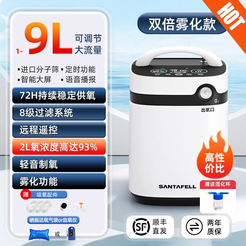 A 9L Oxygen Concentrator for Plug-in Use with EU Standard Plug
