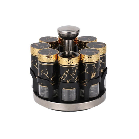 A glass seasoning bottle seasoning jar