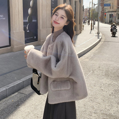 A faux fur jacket