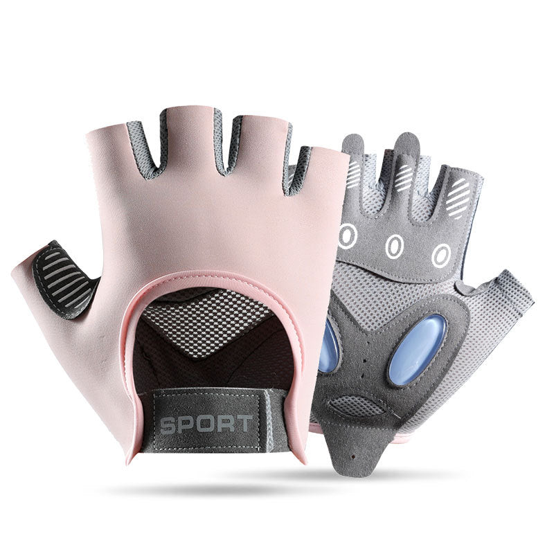 A Fitness half-finger gloves Women's equipment training Non-slip and wear-resistant Outdoor breathable men's spinning bicycle riding Cross-border A36J