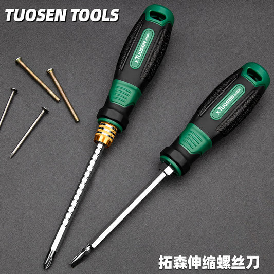 A Industrial grade dual-purpose two-in-one multi-functional household maintenance cross tool one-word cross telescopic screwdriver