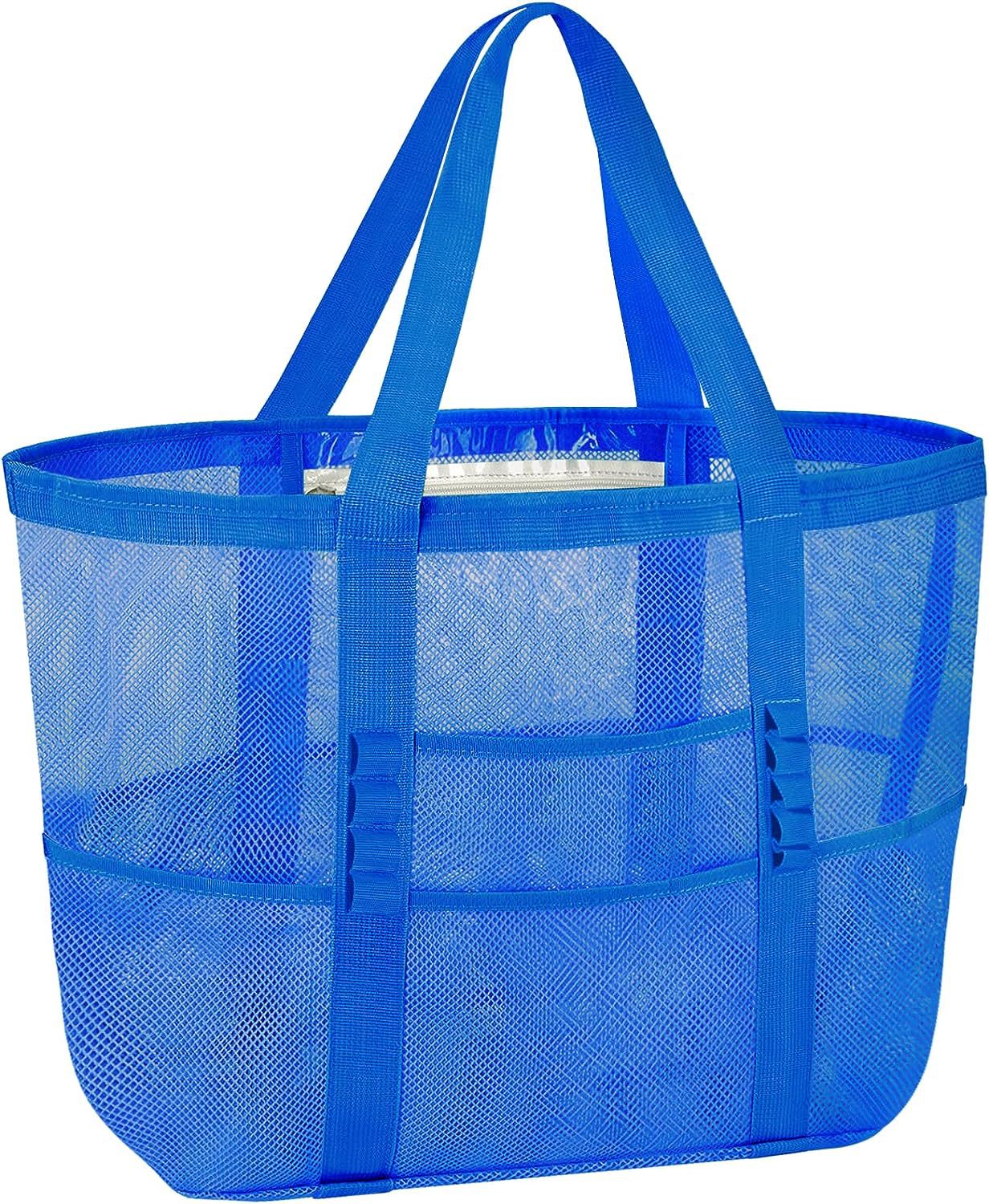 A mesh eye bag mesh portable beach bag large capacity toy storage bag bathroom wash swimming bag