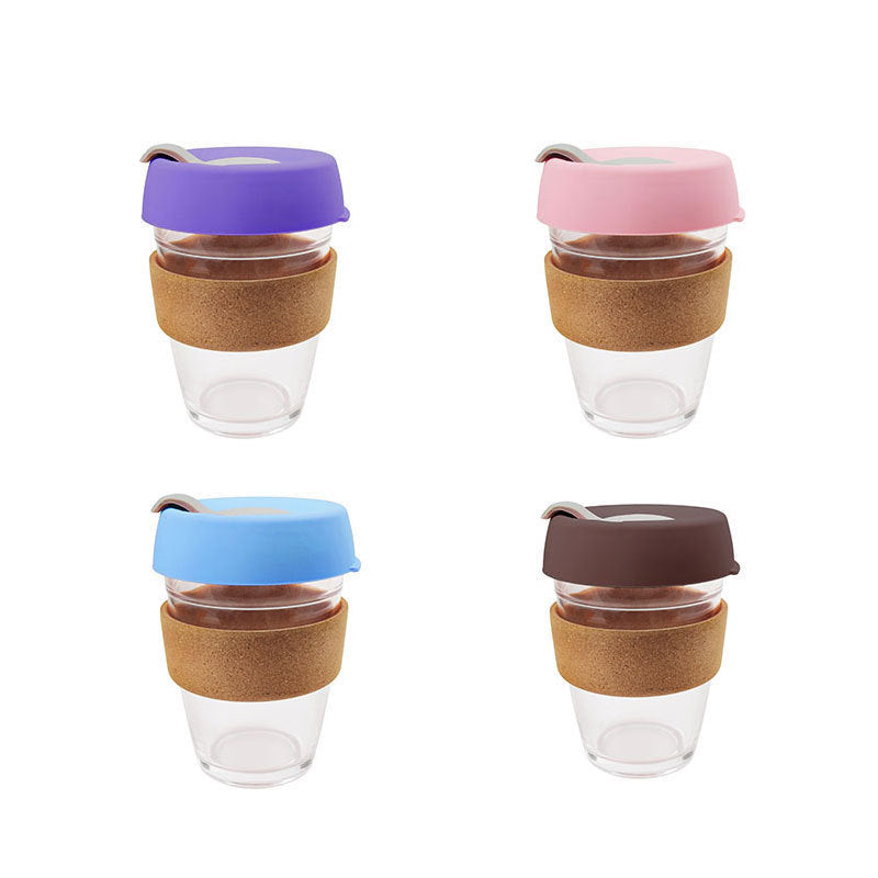 A American glass coffee cup, silicone cork water cup, heat-resistant glass with cup cover, anti-scalding and heat-insulating style teacup