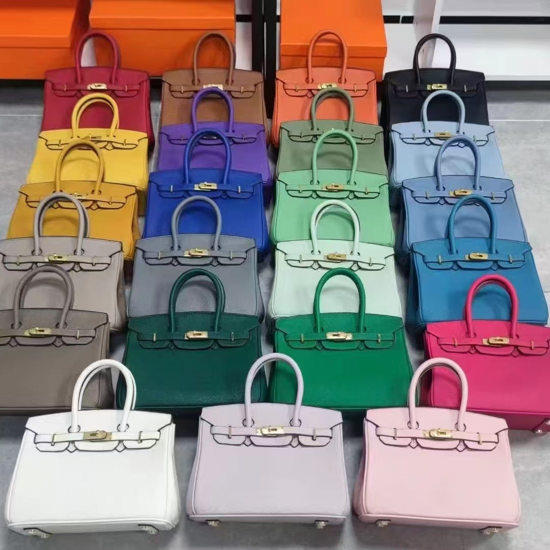 A high-end textured women's bag handbag 30CM soft leather European and American fashion TOGO platinum bag exquisite and versatile