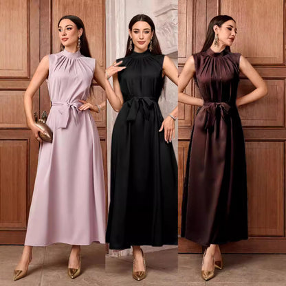 Autumn new soft Muslim robe elegant fashion cardigan dress - Mixbatch