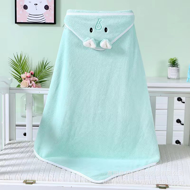 Coral velvet quilt children's absorbent hooded cartoon bath towel - Mixbatch