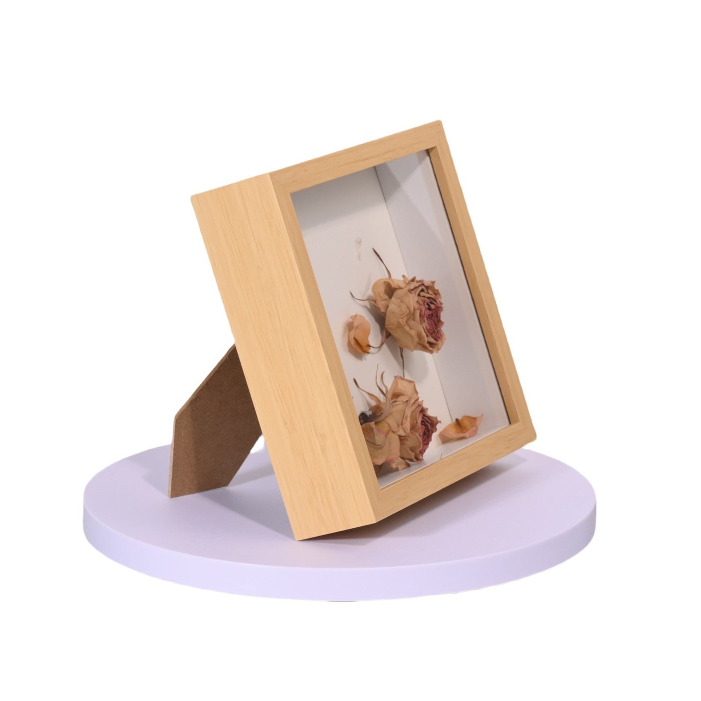 A MDF immortal flower hollow three-dimensional dried flower photo frame 3cm, rose specimen gift handmade ornament table photo frame