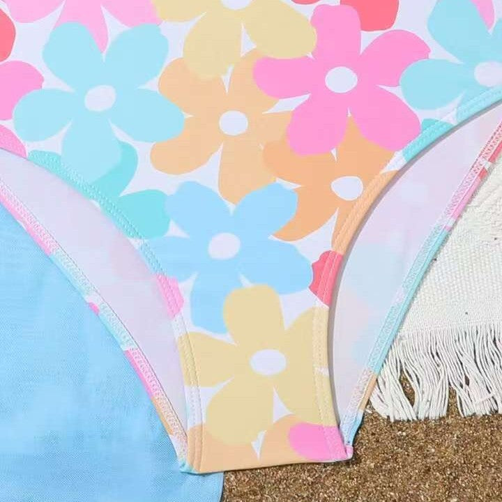 A children's one-piece swimsuit fresh flower girl Korean version - Mixbatch