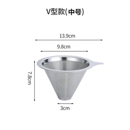 A 304 coffee filter screen filter cup hand brewing coffee utensils set filter paper free ultra-fine encryption coffee funnel
