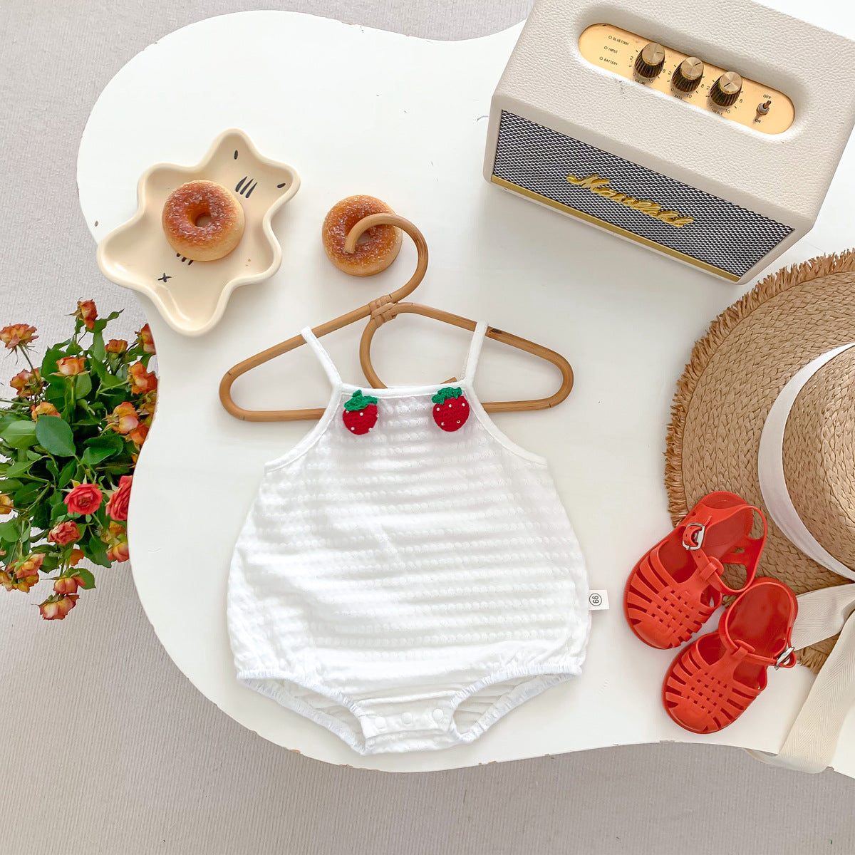 A children's clothing spot summer thin small suspender clothes baby girl triangle bag fart clothes out one-piece climbing clothes - Mixbatch