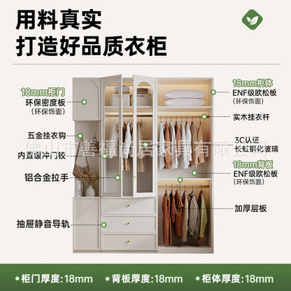 A European pine board wardrobe with melamine finish