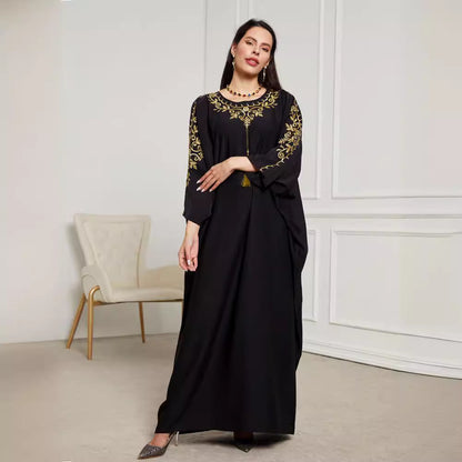 New Middle East Dubai Robe Clothing AliExpress Fashion Elegant Blouse Embroidered Dress - Mixbatch