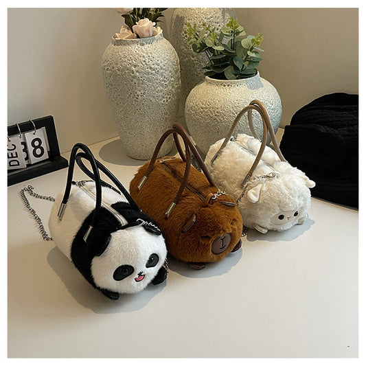 A plush panda messenger bag bag cute kapibara chain fashion handbag girl shoulder doll bag