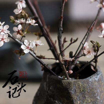 A retro creative ceramic vase special-shaped pottery pot dry branch wabi sanfeng B & B soft decoration hydroponic flower jar flower utensils
