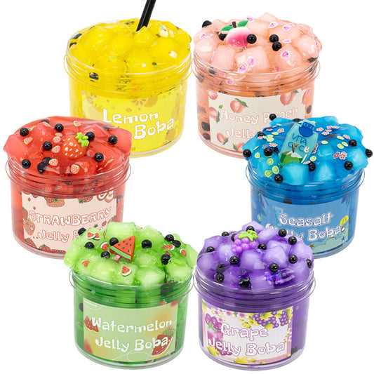 A 70/300ml large capacity crystal mud fruit coconut meat accessories jelly mud transparent mud children's colored mud clay