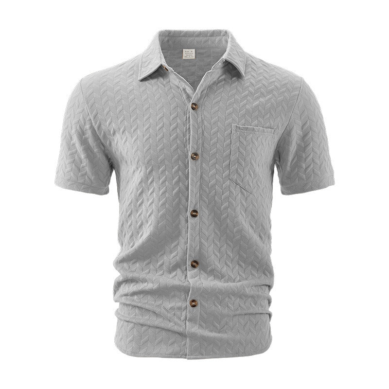A Men's Solid Color Short Sleeve Shirt