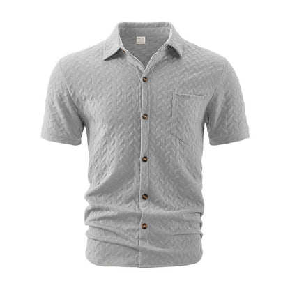 A Men's Solid Color Short Sleeve Shirt