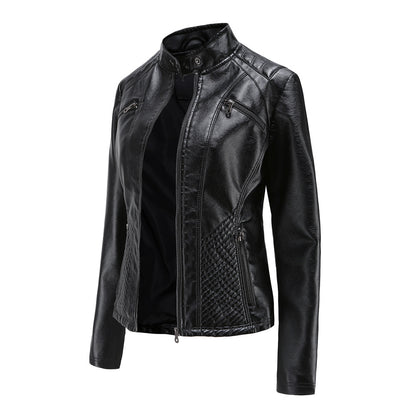 A women's leather jacket