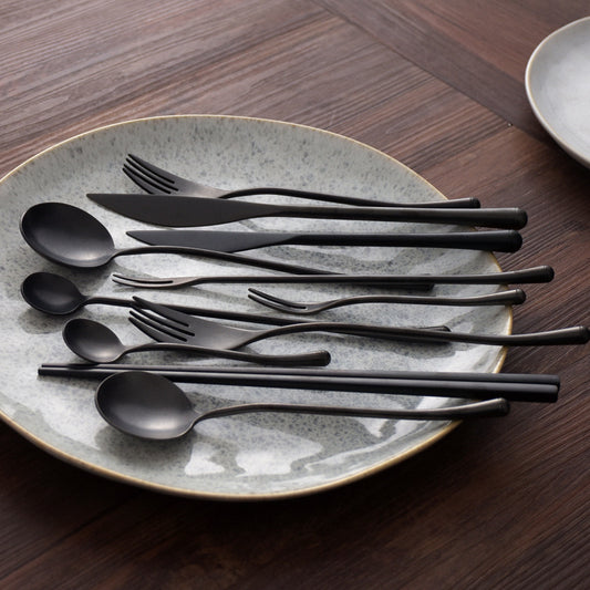 A retro old black tableware set