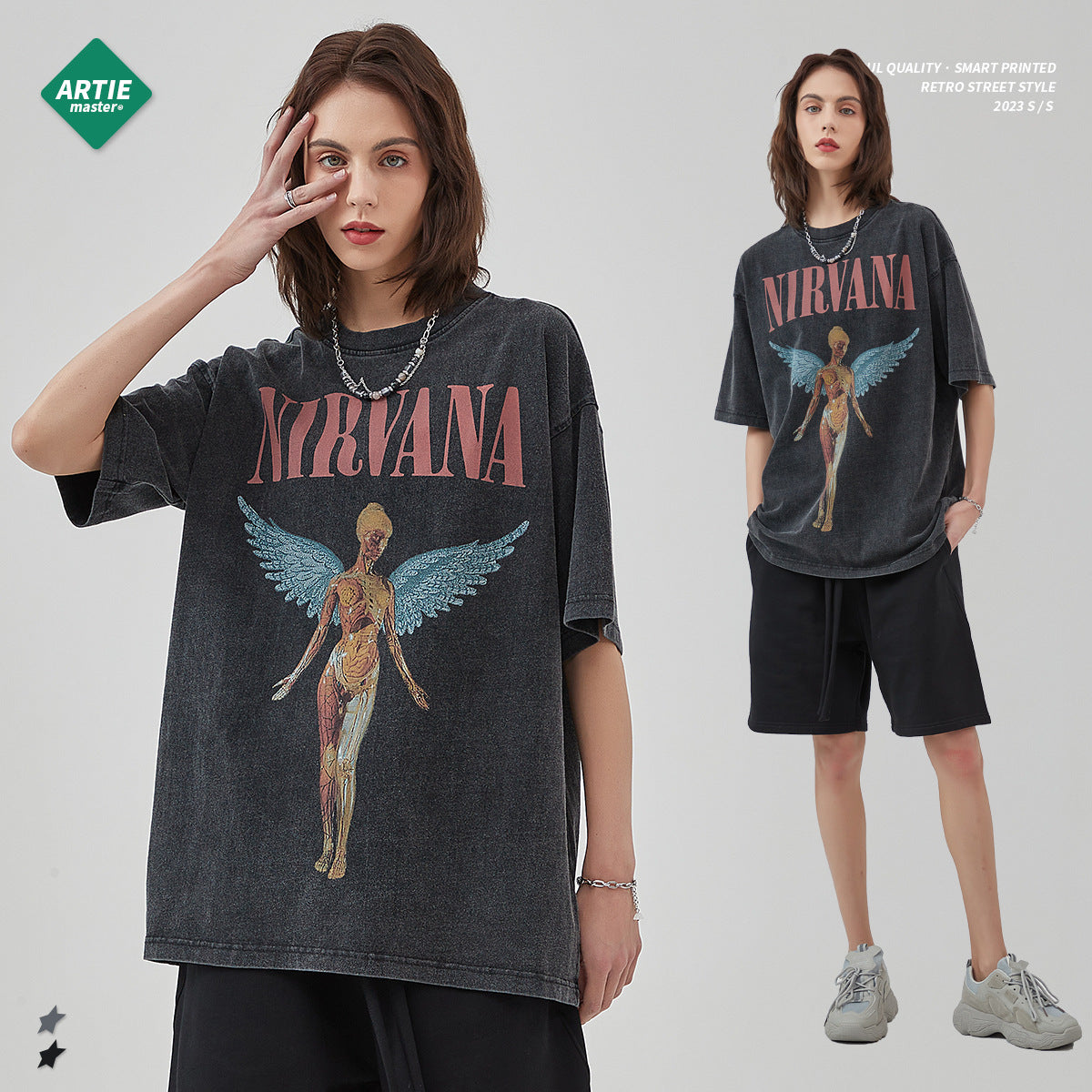 A printed vintage short sleeve